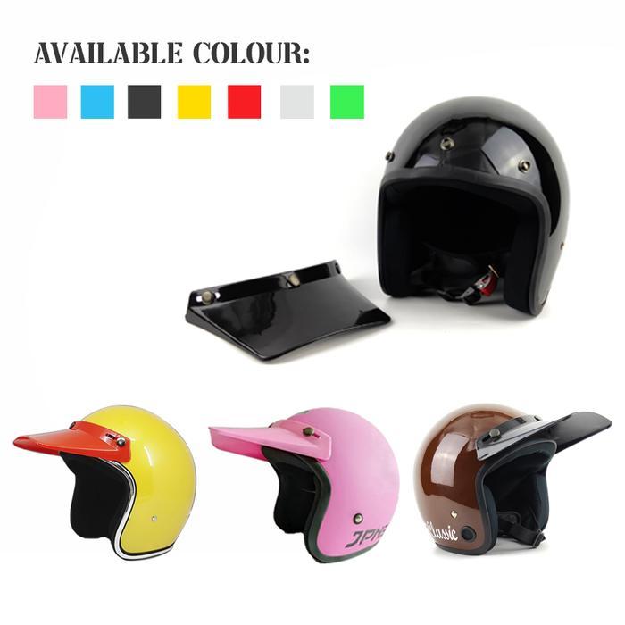 "New" PET PED TOPI FINO HELM CROSS RETRO CLASSIC KULIT BEBEK TRAIL PANJANG