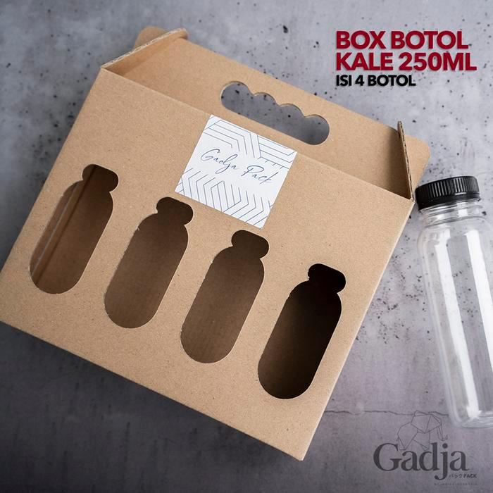 "New" Box Kemasan Minuman Botol KALE 250ml - Jinjing - ISI 4 BOTOL