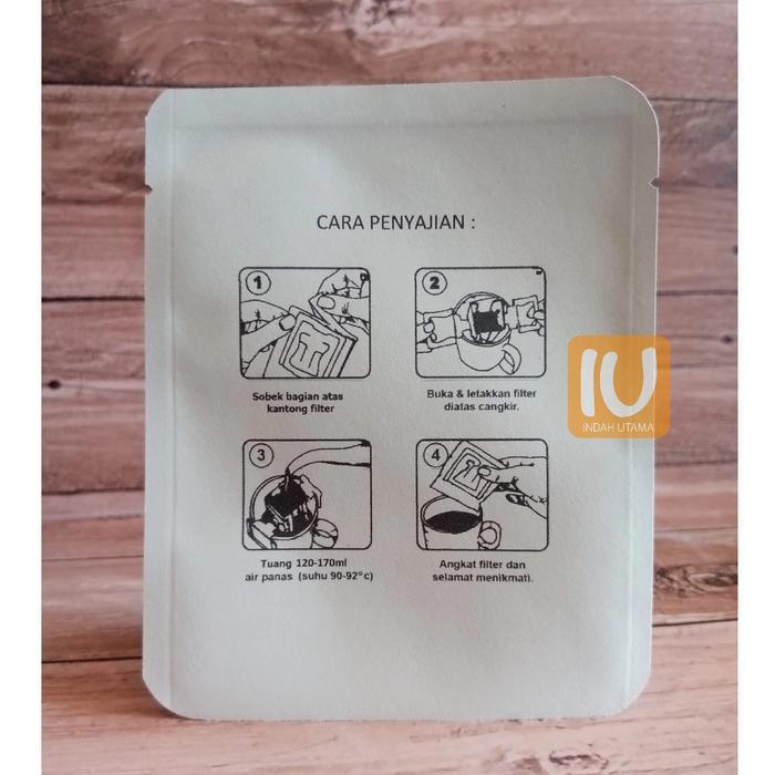 Kemasan Sachet Craft Printing Cara Seduh Kopi Drip Bag 50 Pcs Tbk