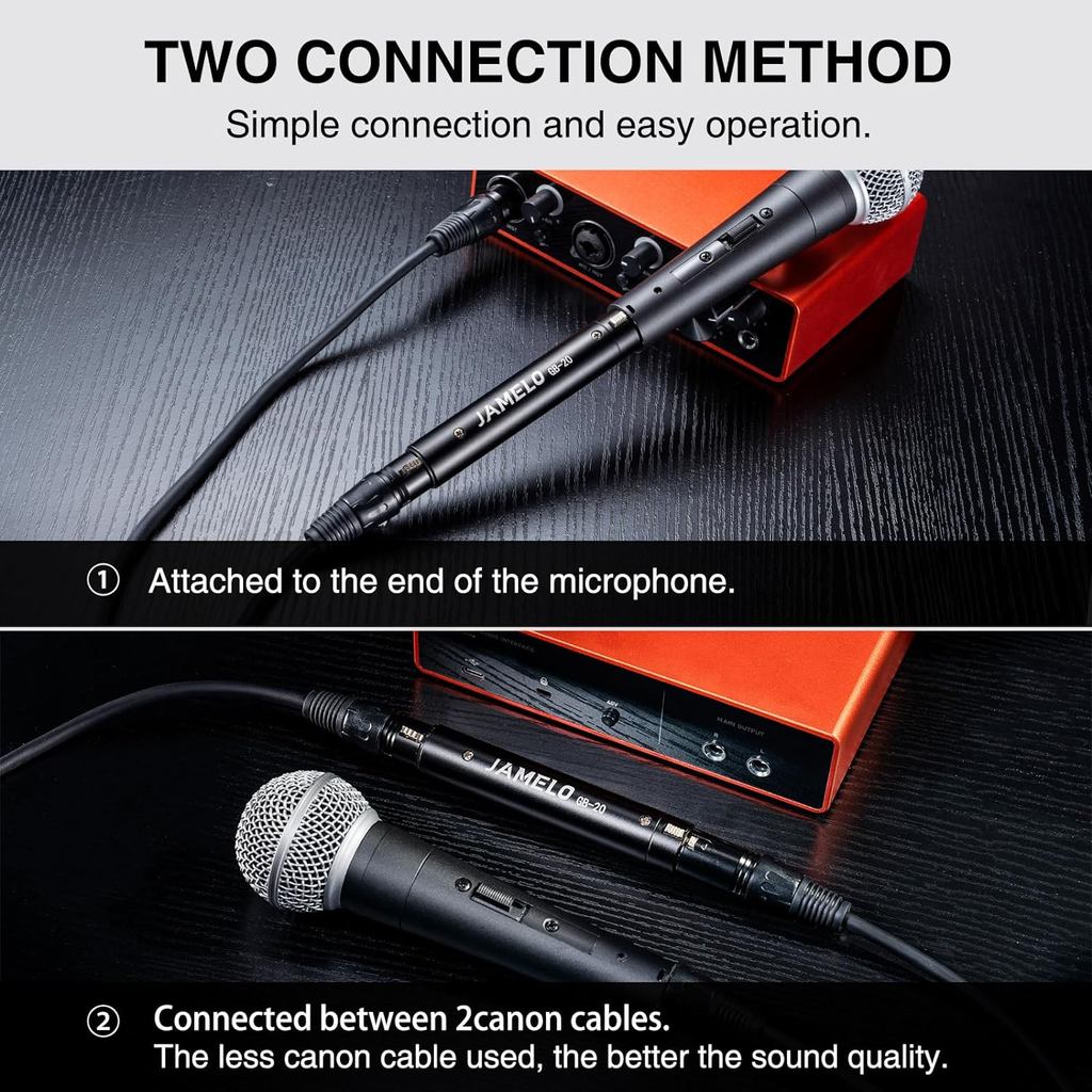 New Microphones Preamplifier Gain Studio In-Line Microphone Preamp Mic Booster for Dynamic and