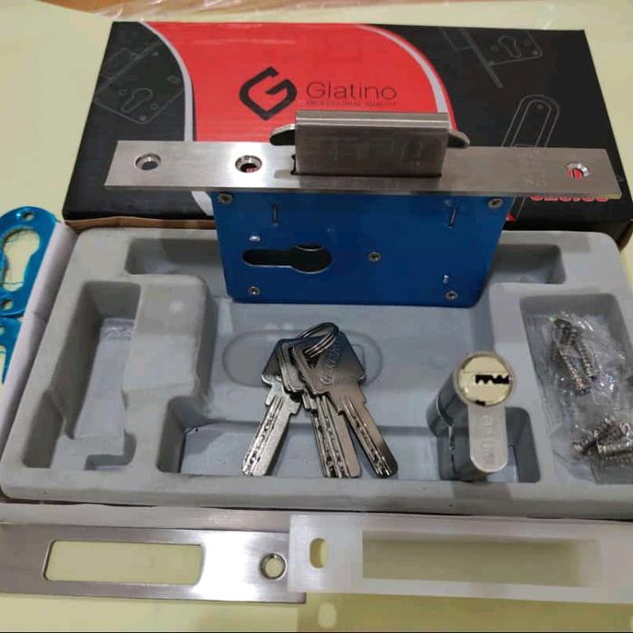 KUNCI MEKAR GLATINO / KUNCI PINTU SLIDING / BODY SLIDING PINTU KAYU / KUNCI PINTU GESER