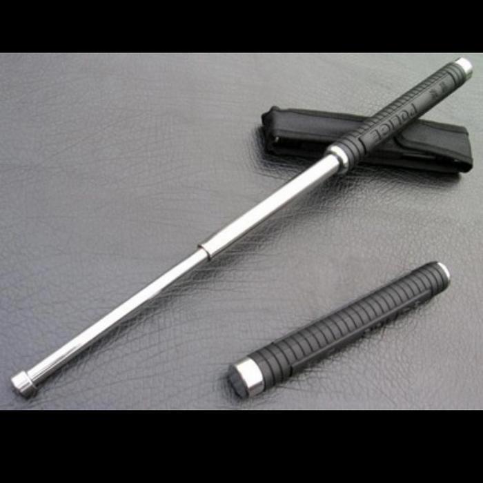 TERLARIS - baton stick tongkat pentungan stik bela diri - Silver Chrome, besi