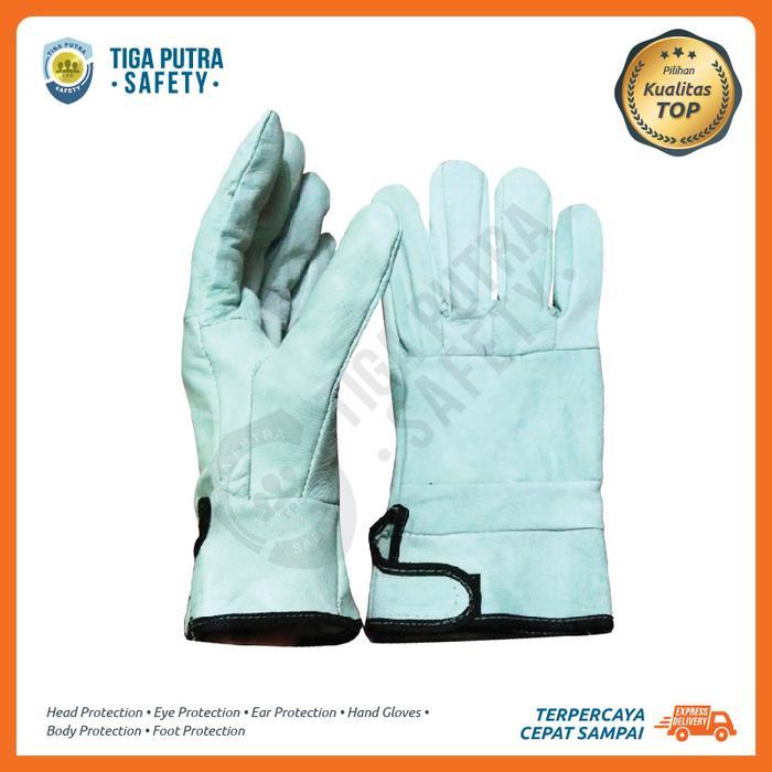 "New" Sarung Tangan Safety Las Argon Putih Kulit Asli / Glove Welding