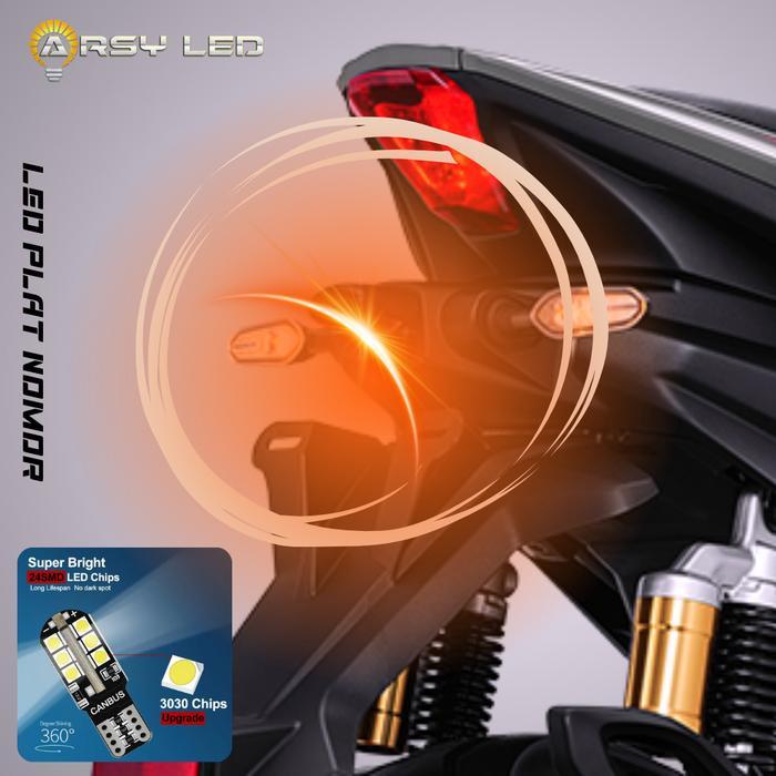 "New" ARSY LED Lampu Plat Nomor Motor Beat Vario Nmax Aerox Matic Kendaraan Car