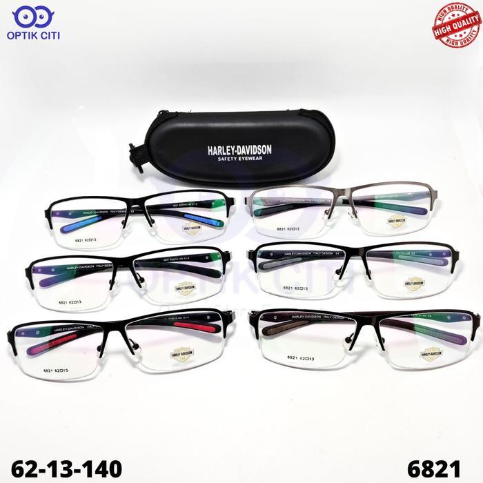 Frame Kacamata Pria Sporty Half Frame Size Besar Dan Lebar 6821 High Quality