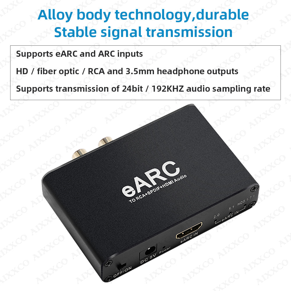 HDMI eARC ARC Audio Extractor 192Khz Converter eARC to RCA Audio Extractor Adapter For DTS Dolby Ato