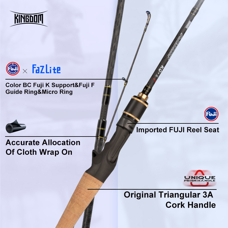 Kingdom KO-II Fishing Rods All FUJI Accessories Travel Ultra Light Casting Rod Original Triangular 3