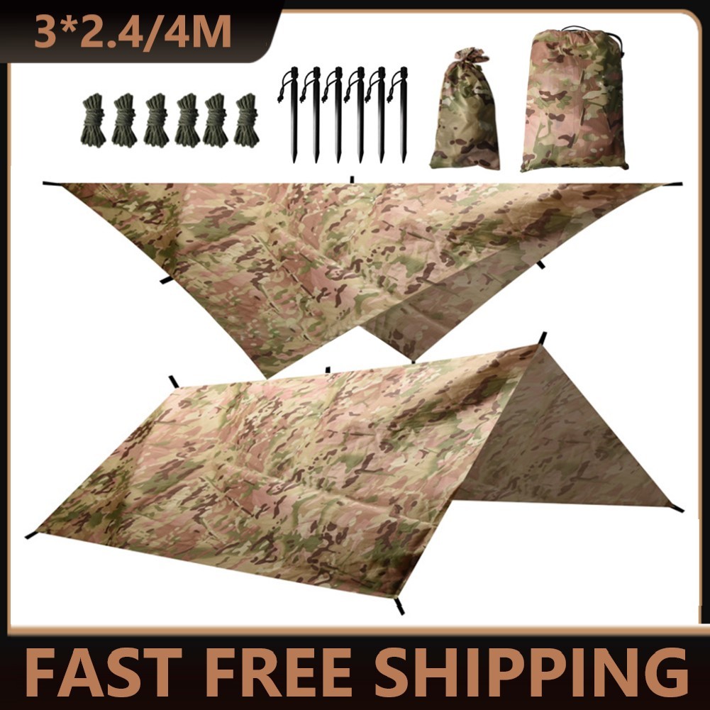 Outdoor Portable Tent Awning Windproof Waterproof Sunshade Camping Tarp Awning Mat Accessories for H