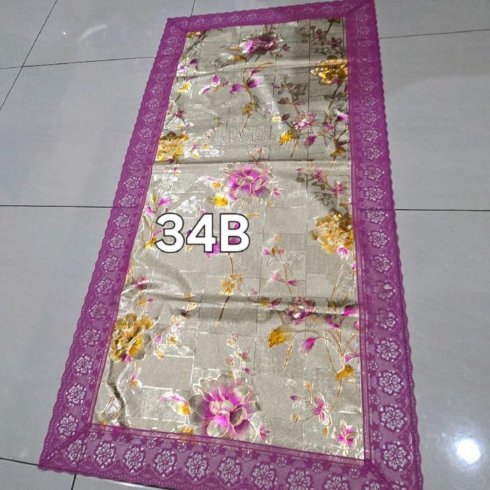Monari Taplak Meja Tamu Renda Premium Ukuran 60x120cm Motif Bunga Elegan dan Mewah