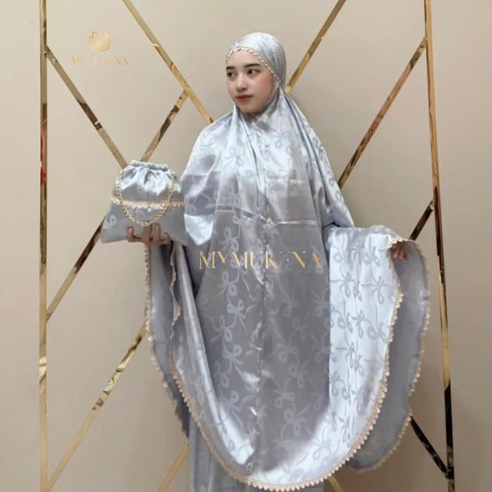 Top Mukena Dewasa 2in1 Silk Premium Motif Jacquard Renda Kecil Adem & Elegan
