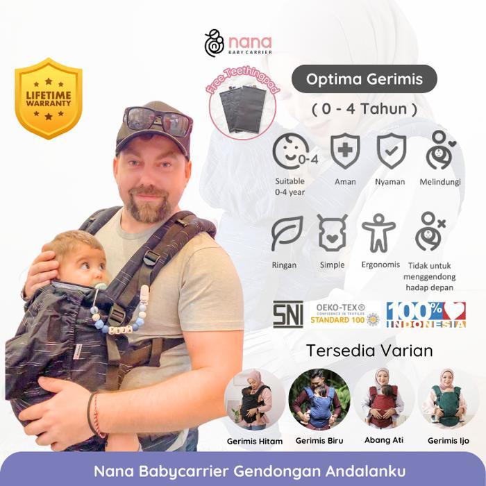 Gendongan Bayi Adjustable SSC Nana Babycarrier Optima Gerimis untuk newborn Bunda - 4 tahun