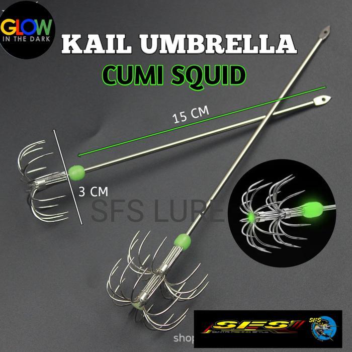 Kail umbrella umpan cumi kail egi kail umpan cumi squid umbrella squid hook kail garong kail