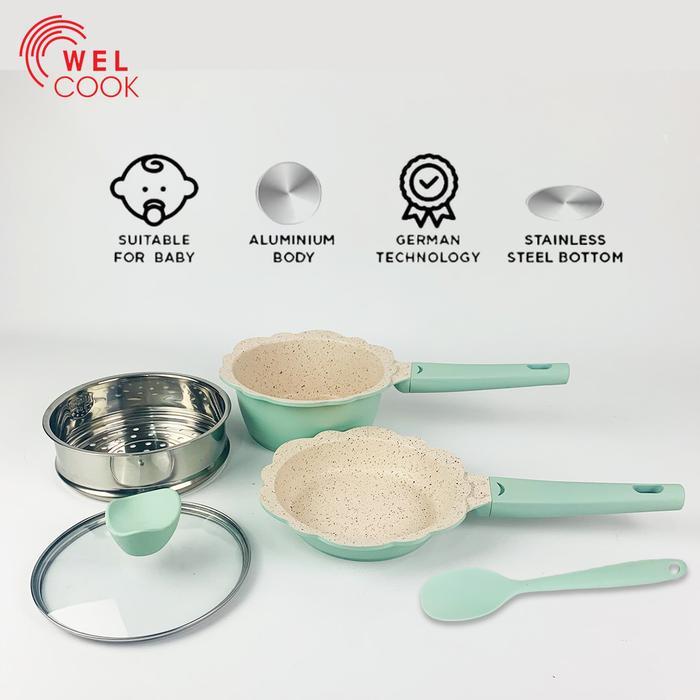 Welcook Peralatan Panci Bayi Baby Cookware-Green