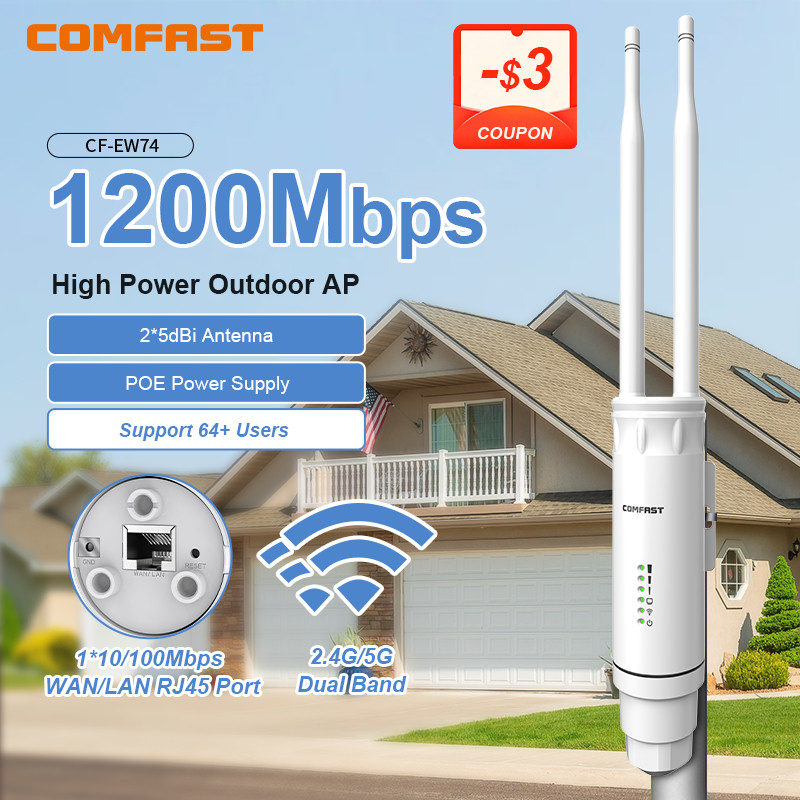Comfast AC1200 Outdoor AP Access Point Wifi signal Extender Router 2.4/5Ghz Dual Dand Long Range
