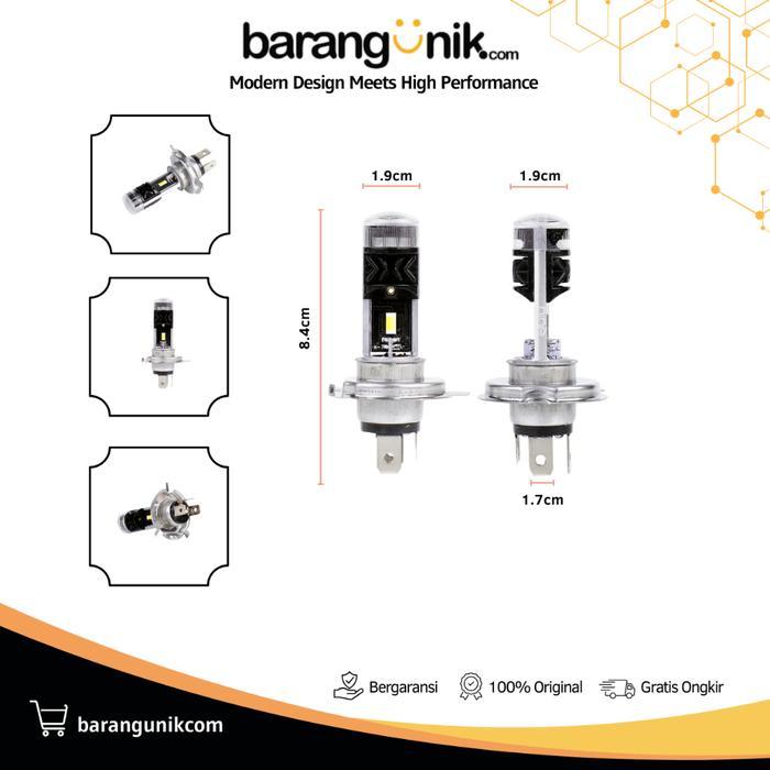 Lampu Depan Motor LED H4 12W DC Super Terang Putih Kuning Premium Vixion Scoopy Verza MH2 LUXIMOS