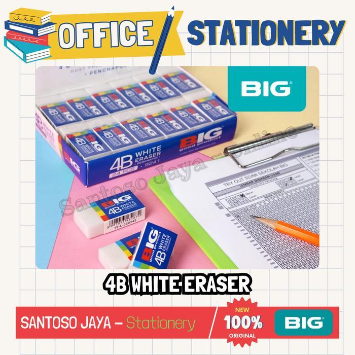 Penghapus BIG Exam Grade Hitam Putih - Eraser BIG 4B Exam Grade - Black White Eraser