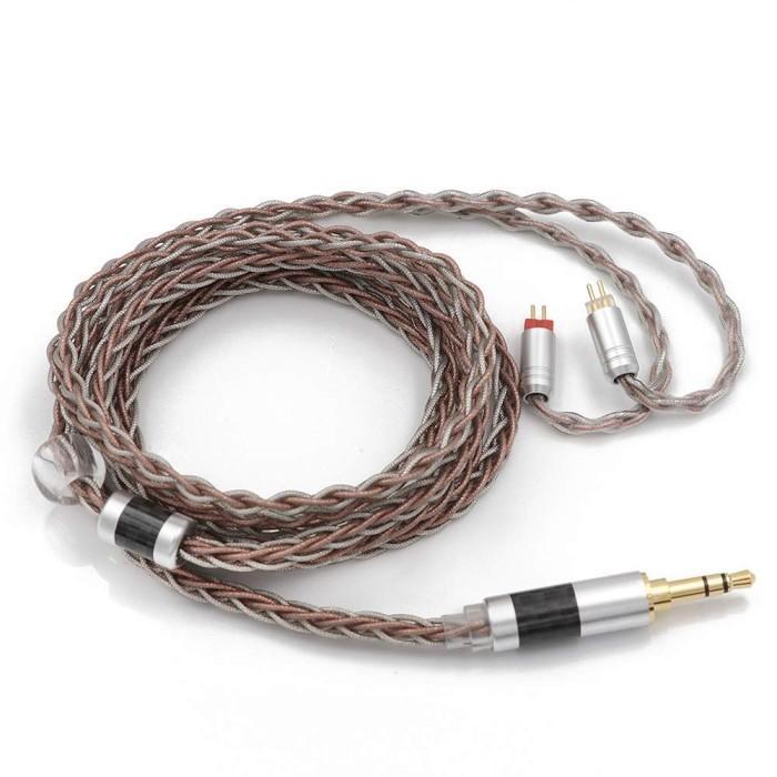 Tripowin C8 8 Core Silver Copper Foil Earphone Iem Cable Mic / No Mic