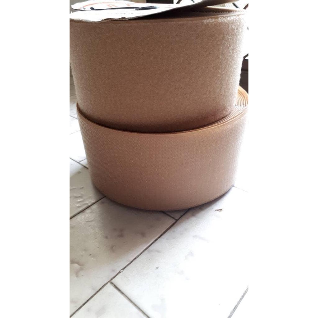 Terlaris Velcro/ Prepetan/ Perekat Kain 10 Cm Warna Coklat Muda Permeter