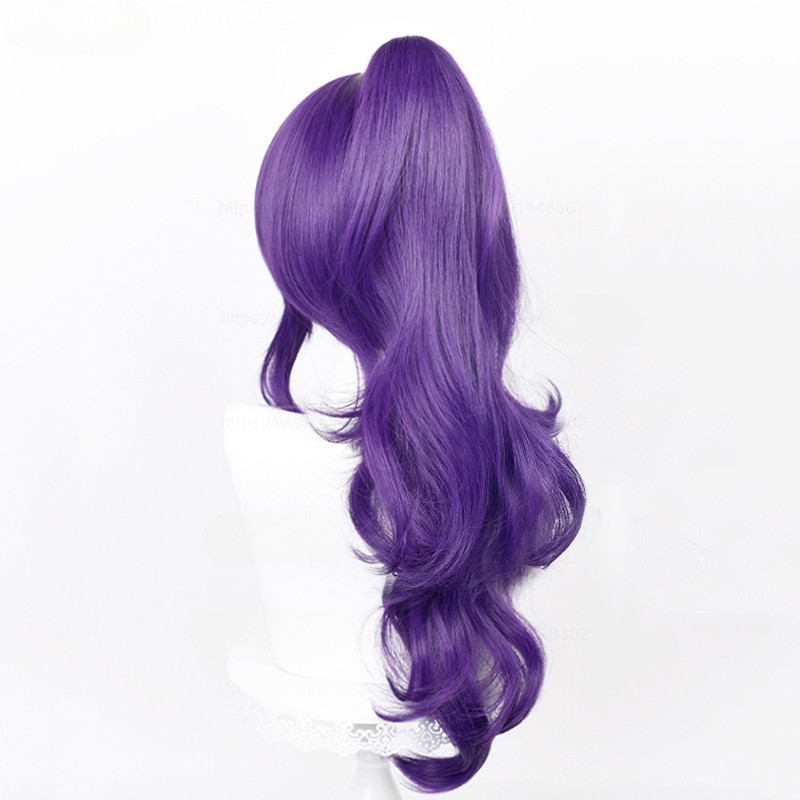 Anime Asahina Mafuyu Cosplla Wig Long Dark Purple Ponytail Wavy Asahina Mafuyu Wig Heat Resistant