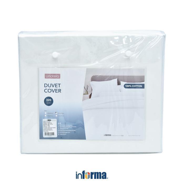 Informa Linotela 260X230 cm Duvet Cover Katun - Putih Sarung Selimut Pelindung Tempat Tidur Seprai