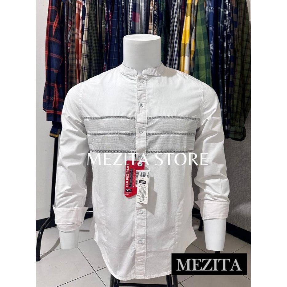Kemeja Koko Cardinal Jeans Putih Motif