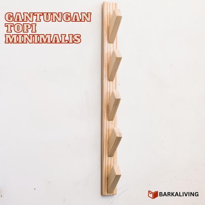 Gantungan Baju Topi Tas Minimalis Wooden Cap Hanger Modern rak topi