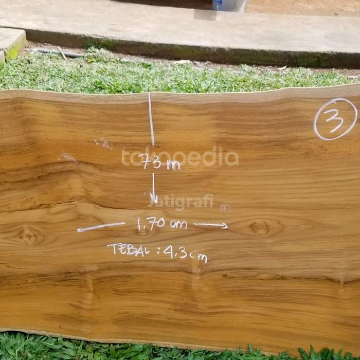 Papan Kayu Jati Asli Utuh Natural 170x73x4.3cm