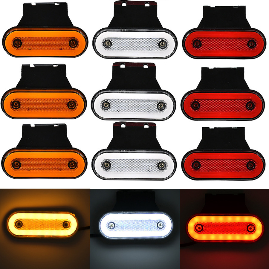 10 Buah Lampu Penanda Sisi Led 12V 24V dengan Braket Lampu Izin Truk Lampu Belakang Lampu Parkir Per