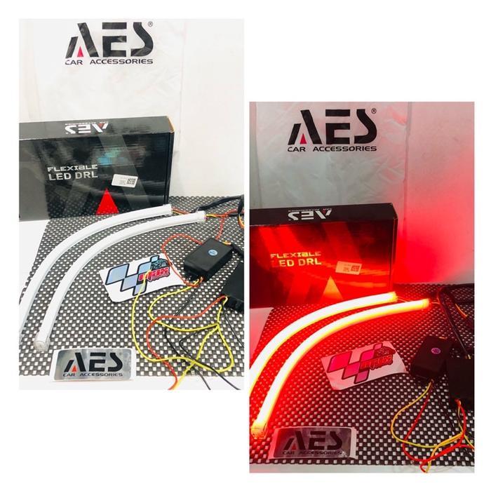 Lampu alis AES SPYDER DRL 2 mode sein running 30cm RESTOCK