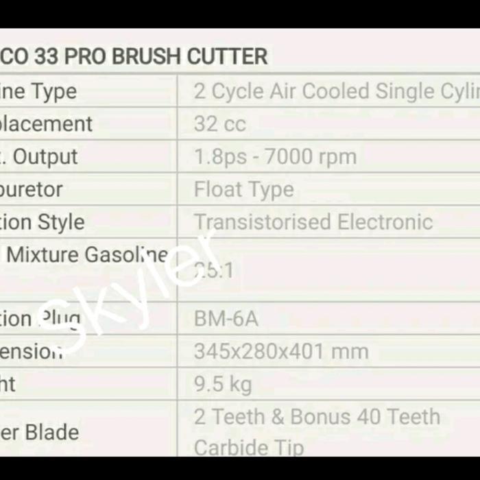 Mesin Potong Rumput Tasco 33 Pro Brush Cutter Tasco 33Pro