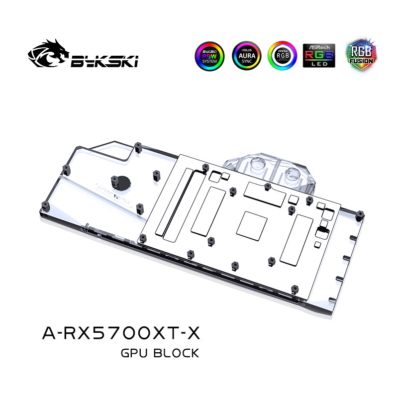 Bykski A-RX5700XT-X , Full Cover GPU Block With Backplate , For AMD Founder Edition Radeon RX 5700