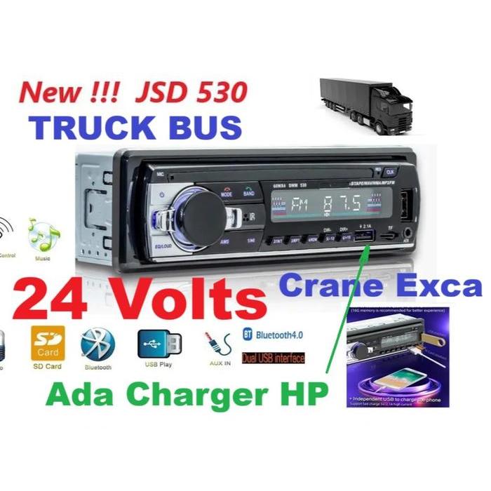 TAPE MOBIL TRUK BUS ALAT BERAT 24 VOLT BLUETOOTH USB FM RADIO truck