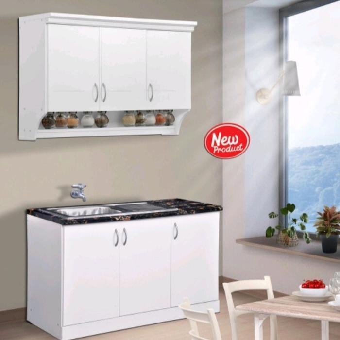 PROMO MURAH So cozy - Kitchen Set Atas 3 Pintu Putih Minimalis/ Kitchen Set Model Terbaru