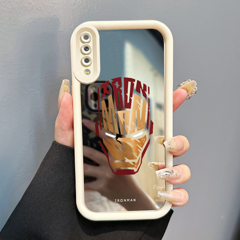 Casing Hp Samsung Galaxy A7 2018 Case Topeng Baju Zirah Keren Mirror Kasing silikon cocok pria dan w