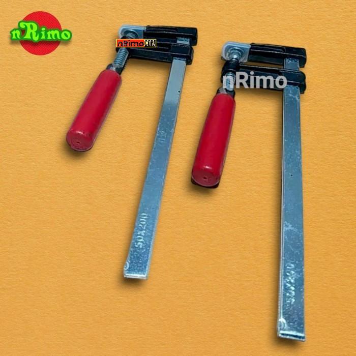 Alat Penjepit Kayu F Clamp Besi Klem Jepit Panjang Catok Papan Siku
