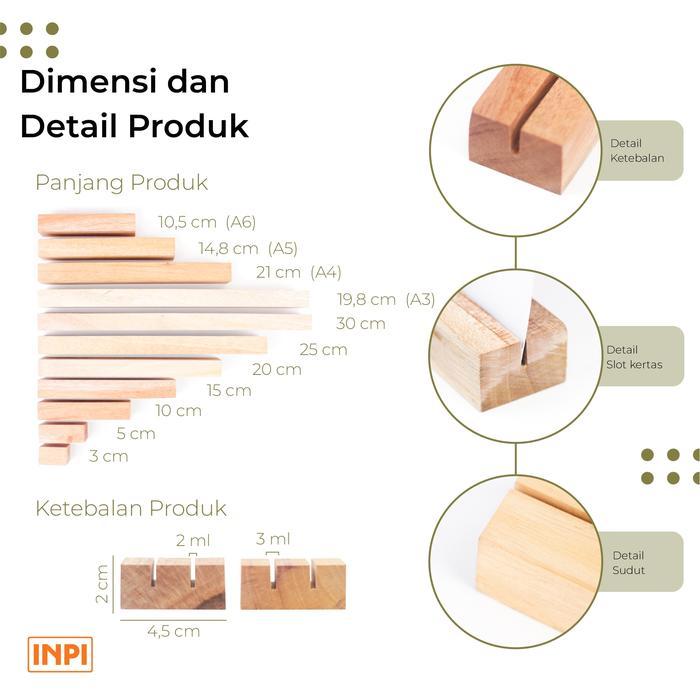 BOOM SALE Stand Card Holder Kayu 2 Lubang - INPI HOUSE Desk