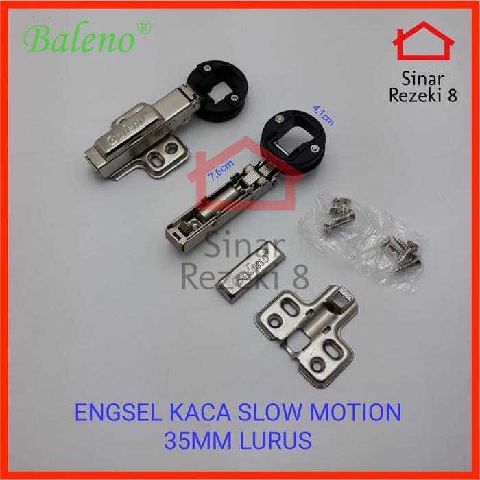 Engsel Sendok Kaca 35mm Slow Motion Lurus Bengkok Soft Close Hidrolik .