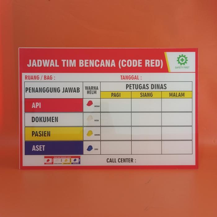 Papan Code Red 31,5 x 46,5 cm/ Akrilik Papan Code Red Super Eco