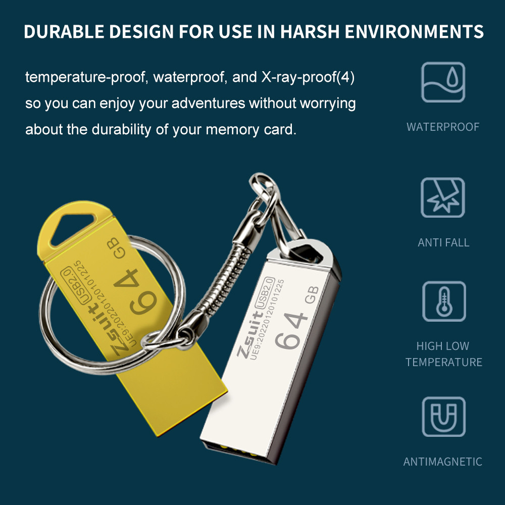 New Metal USB 128GB USB Flash Drive High Speed Pen Drive Waterproof U Disk 4GB 8G 16GB 32GPendrive