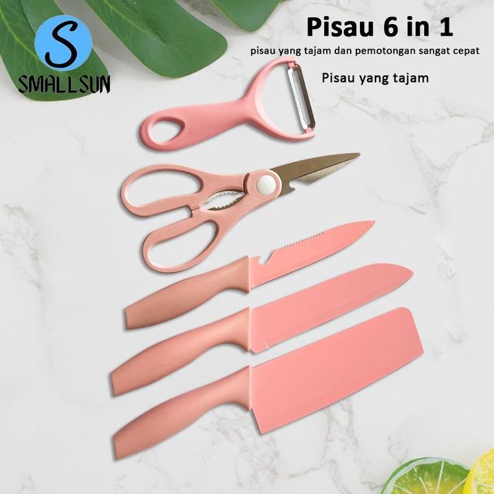Pisau Set 5 In 1 Keramik/Pisau Set Dapur/Pisau Potong+Tempat Pisau Terbaik