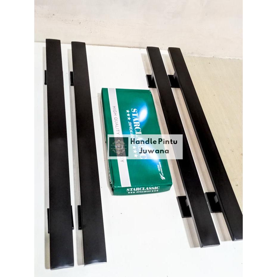 Best Seller 1 Set Handle Pintu Rumah Stainless Full Hitam Tarikan Gagang Pintu Kupu Tarung Set Body