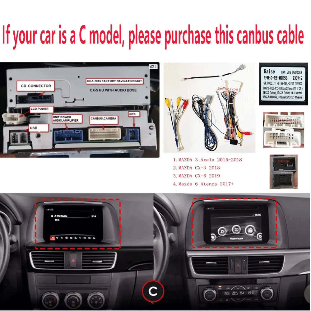 Car Radio Android 15 Carplay Auto For Mazda CX5 2011 - 2016 CX-5 CX 5 Navigation GPS Multimedia