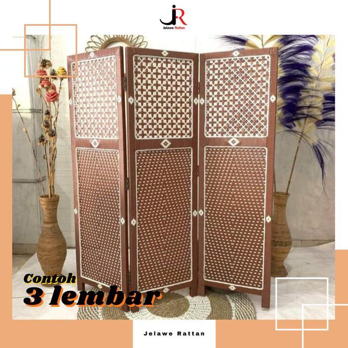 Sketsel Partisi Penyekat Skat Ruangan Rotan Sintetis Furniture Kayu Pintu