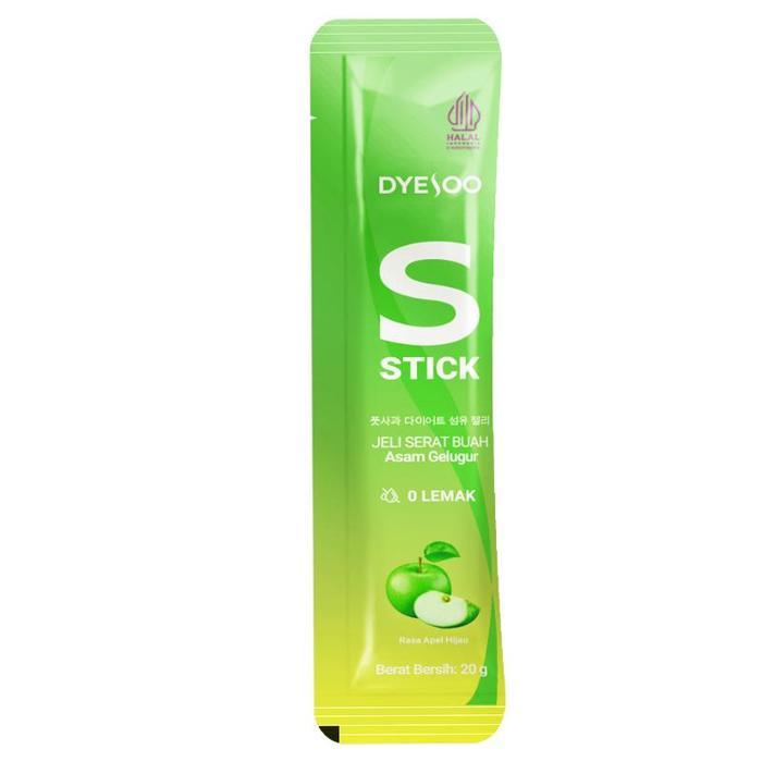 1Sachet Dyesoo S-Stick Jeli Rasa Apel Hijau 1 Pcs Bersertifikat Halal Indonesia Mengandung 6