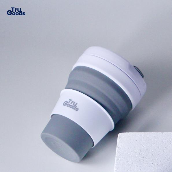 Foldable Cup Premium Tru Goods / Gelas Kopi Lipat 475 Ml - Grey