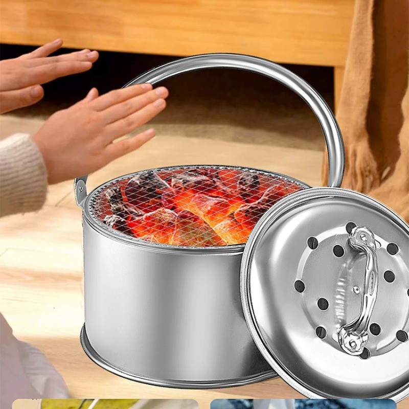 Stainless Steel Stove Heating Charcoal Stove Outdoor Portable Brazier Household Charcoal Autumn and