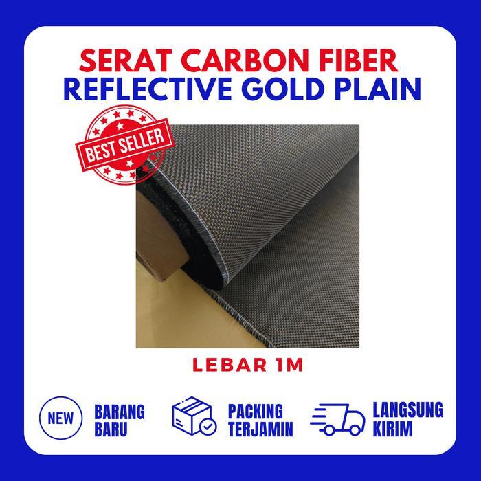 serat carbon fiber GOLD reflective metalic PLAIN 200Gsm L 1m