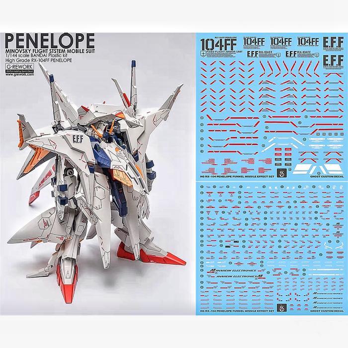 HG PENELOPE GUNDAM WATER DECAL GHOST CUSTOM DECAL