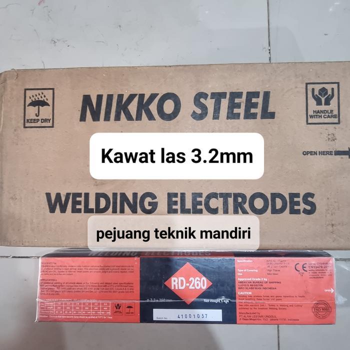 Kawat Las Nikko Steel Rd-260 3.2Mm / Kawat Las Besi Nikko 3.2 Mm