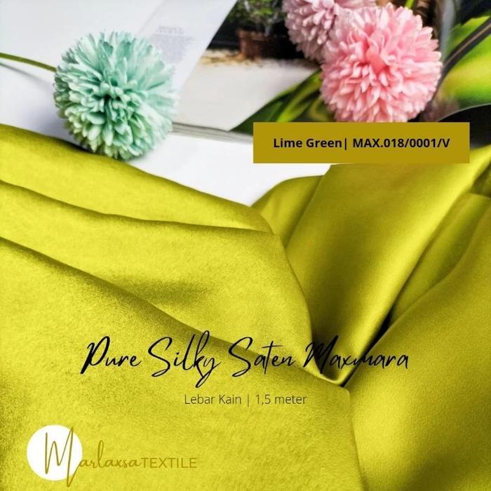 Kain satin maxmara premium Lime green/ Hijau Lemon